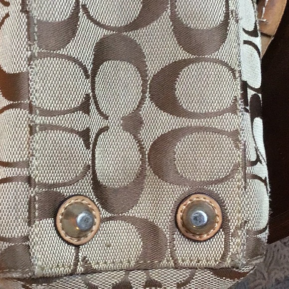 Coach Handbags Hampton Tan Leather Shoulder Lined Tassel Braided Buckle - Picture 8 of 11